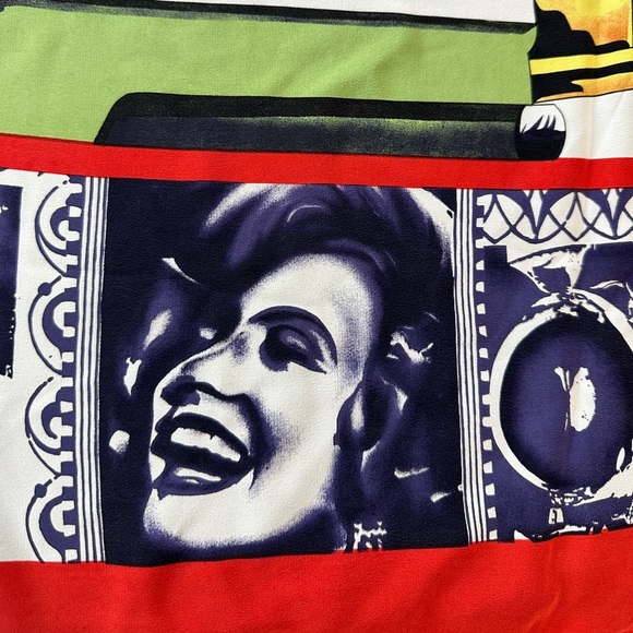 Otto Kern Designer Red Large Silk Scarf | Retro Pop Art Print Broadway Art - Picture 8 of 10